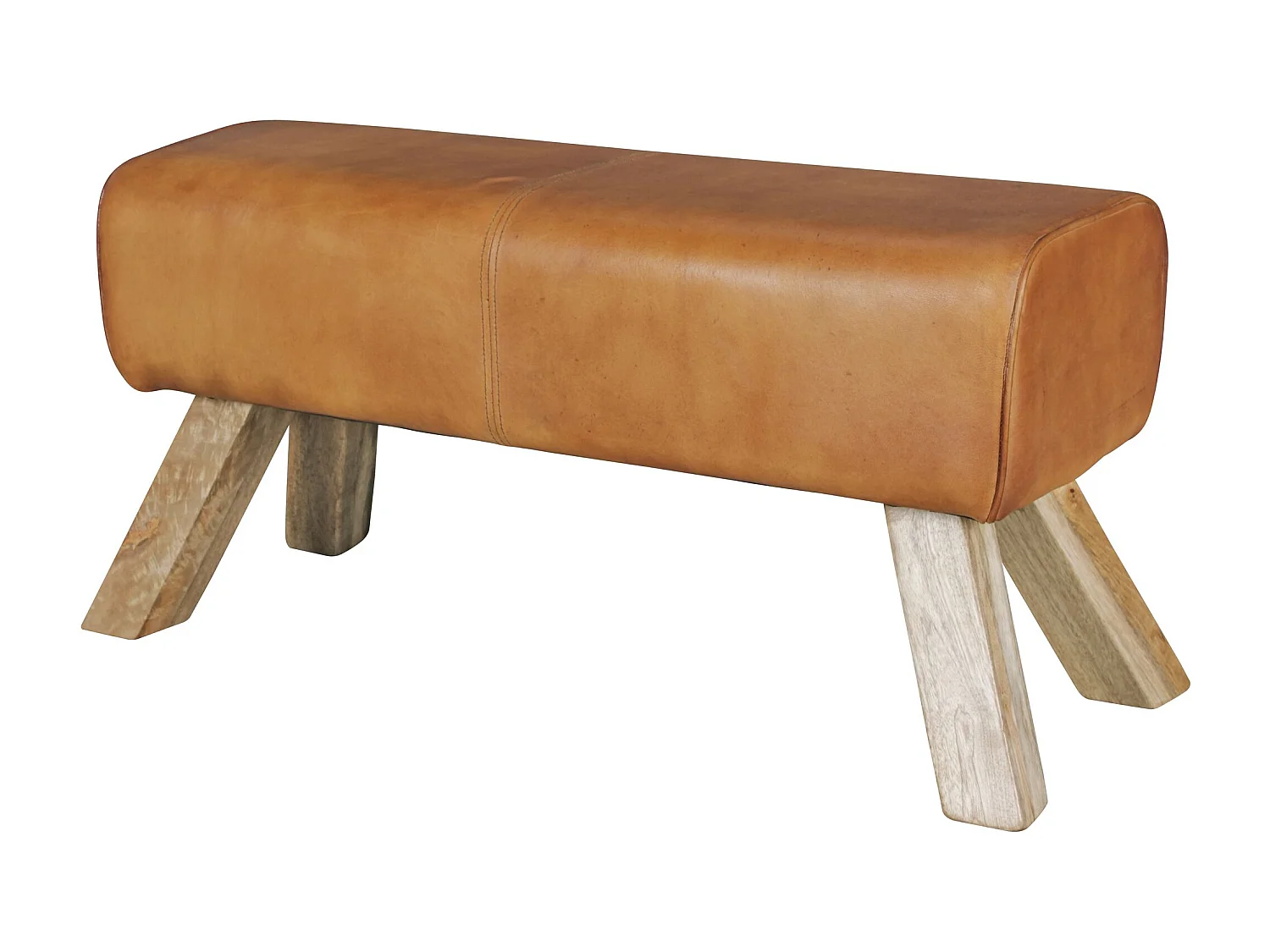 design cuir siège Bock brunissent 90 x 30 x 43 cm | Tourner banc en cuir escabeau | Tabouret Banc
