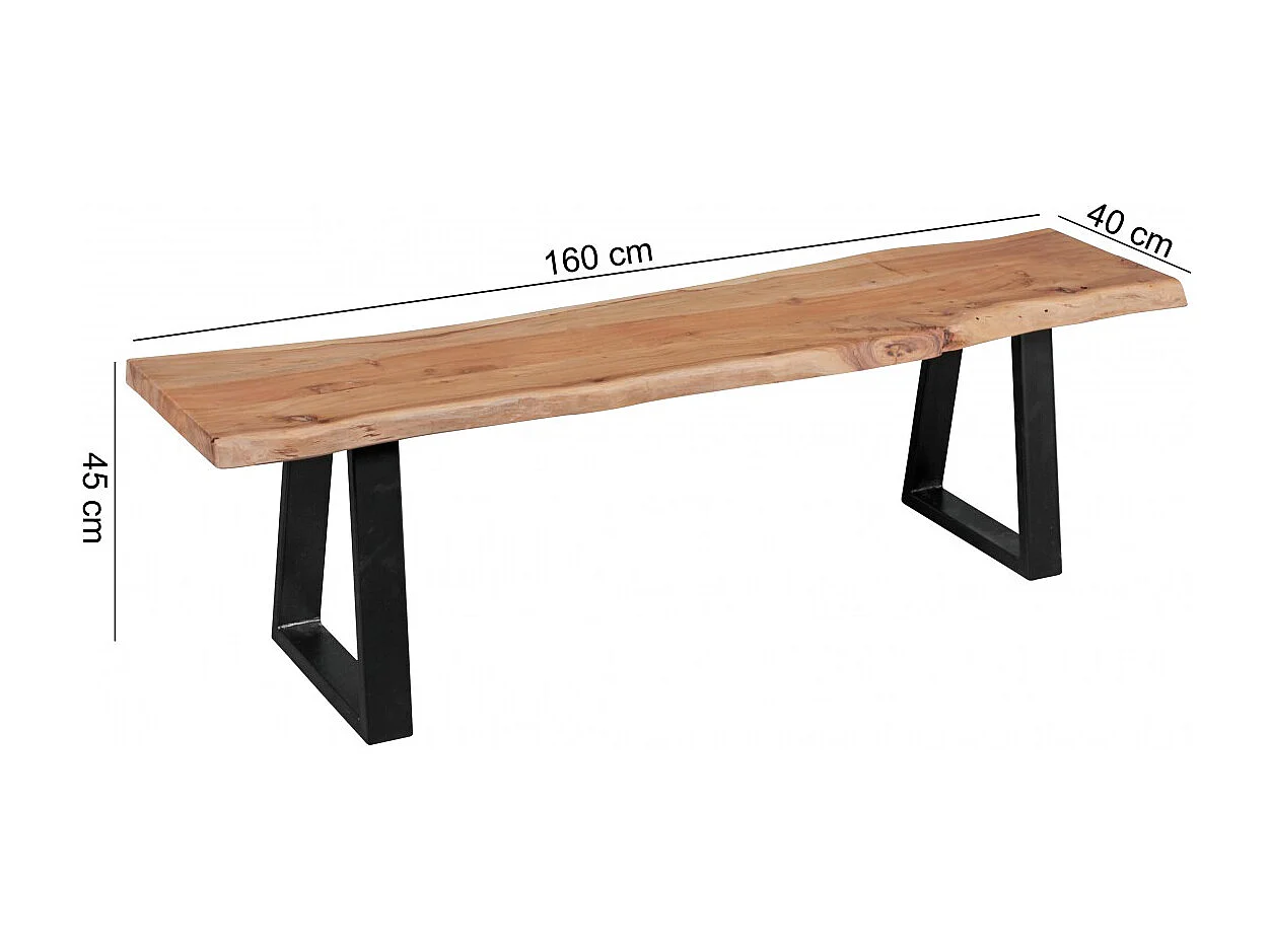 Esszimmer-Bank GAYA Baumstamm Massivholz Akazie 160 x 45