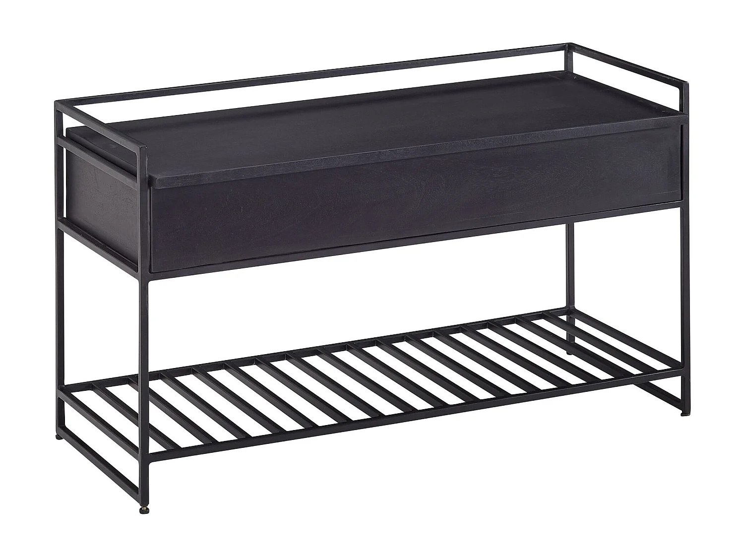 Banc avec Espace de Rangement Manguier Bois Massif 90x52x38 cm | Banquette Couloir Moderne | Banc
