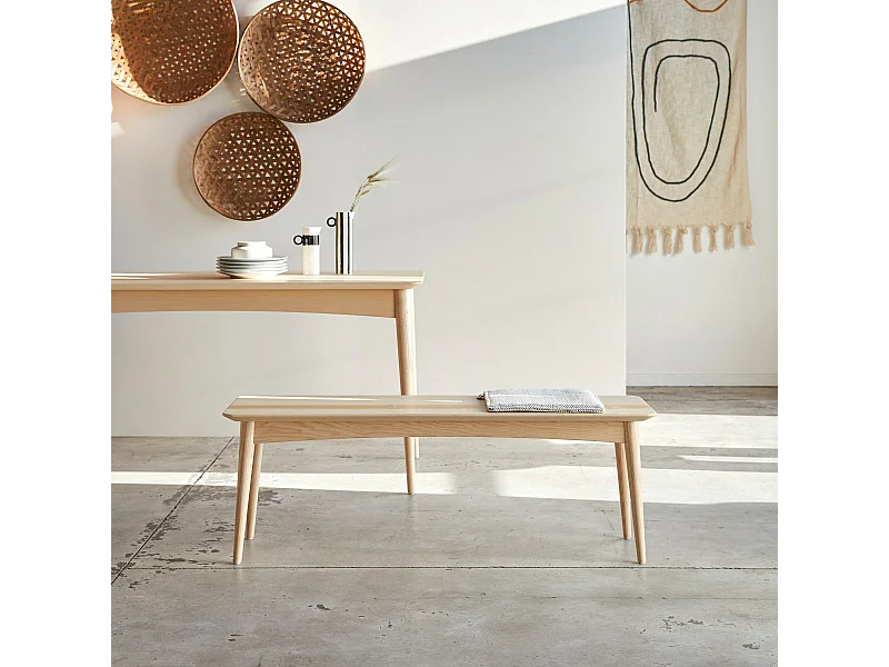 Panca Josef in legno massello di frassino olivato