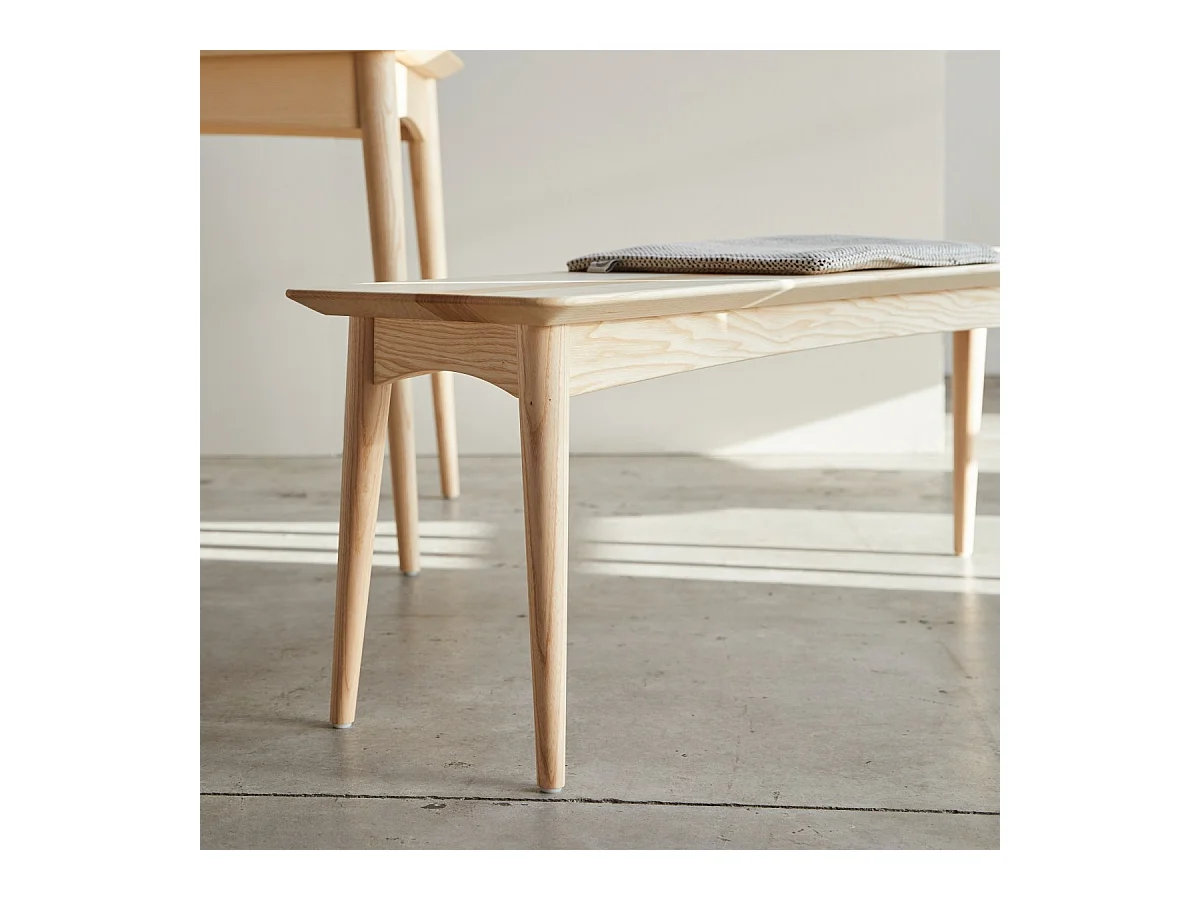 Banc en bois de frêne olivier massif Josef