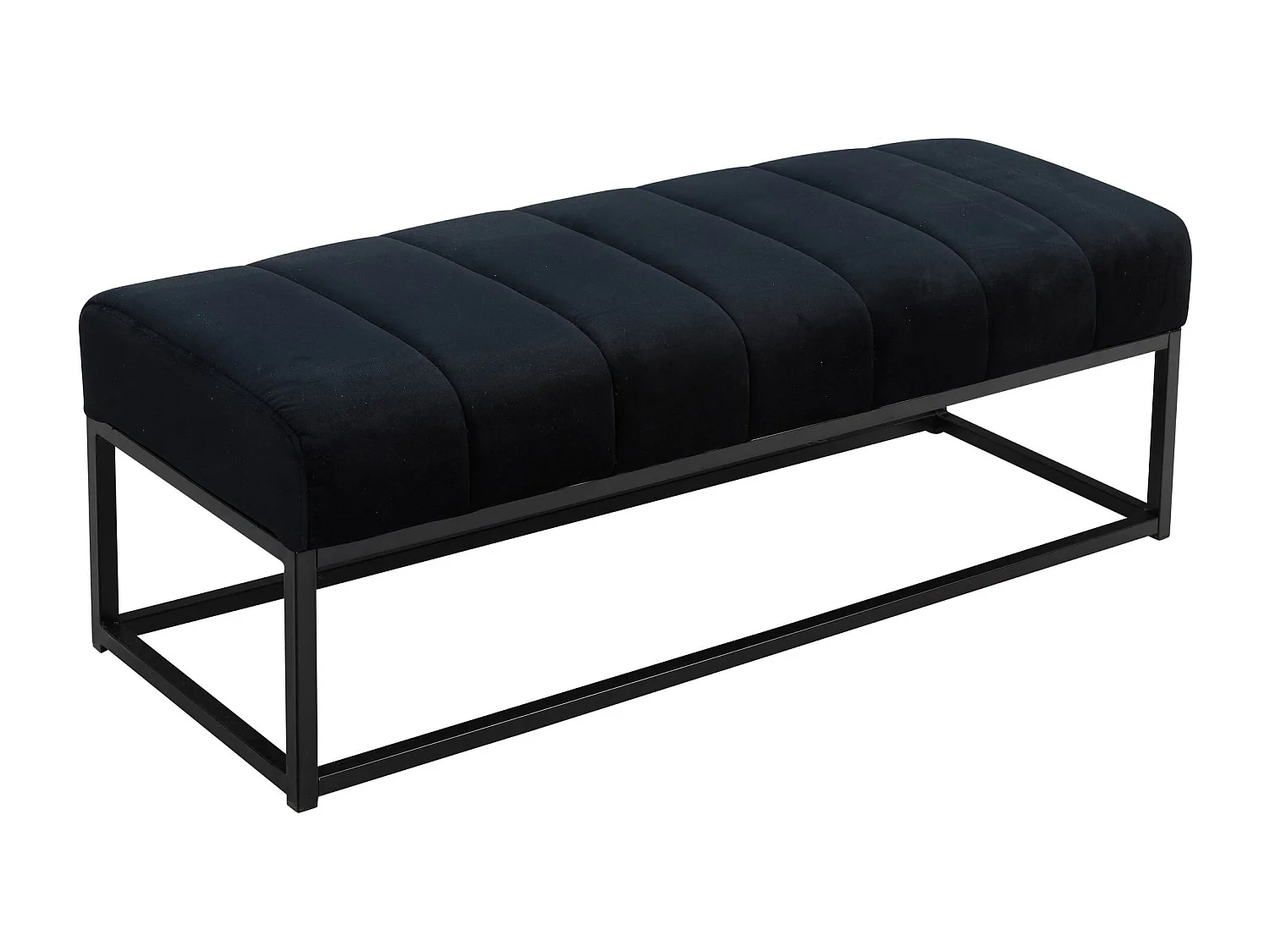 Banc Rembourré Noir 108x40x40 cm Style Moderne avec Structure en Métal | Banquette Couloir Velours