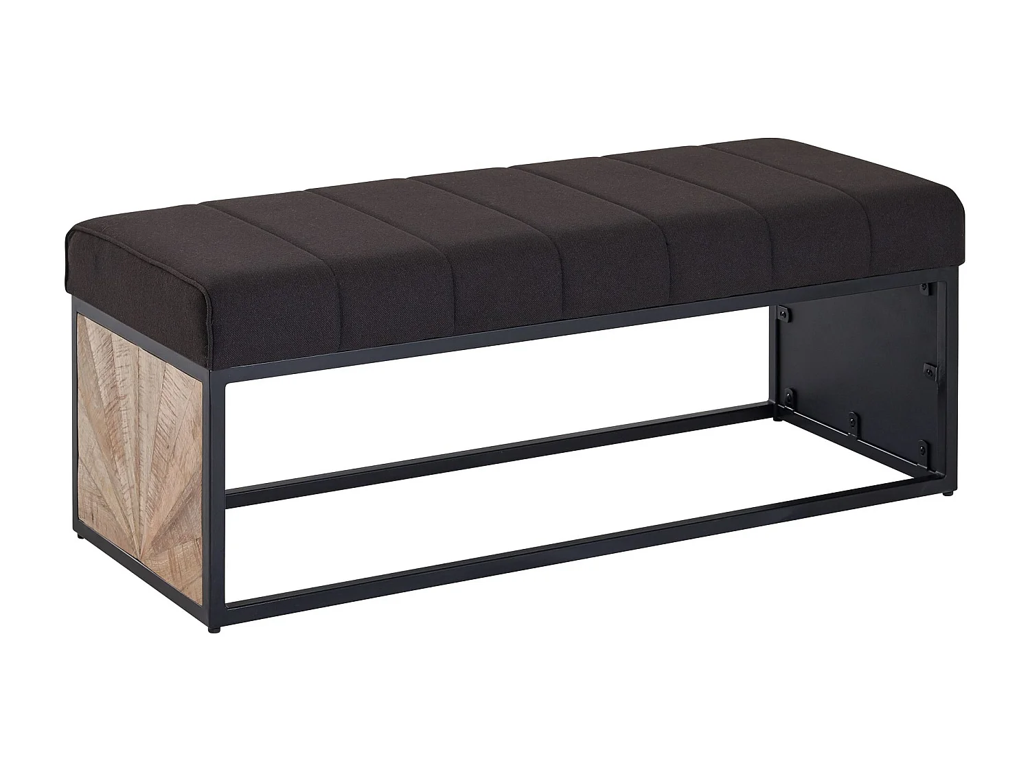 design noir 105 x 40 x 40 cm | Banc rembourré avec structure en métal | Banc de lit chambre |
