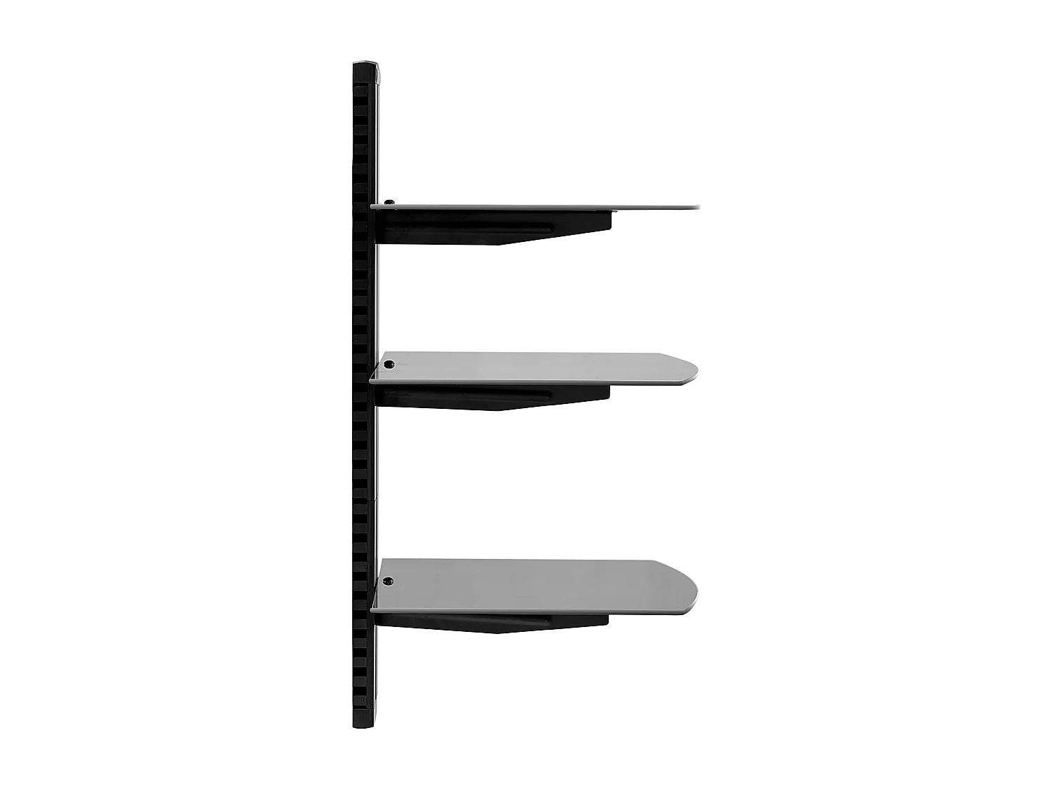 Meuble SucceBuy Étagères Flottantes en Verre à 3 Niveaux , Support Mural pour Téléviseur, Supporte 8KG, Noir