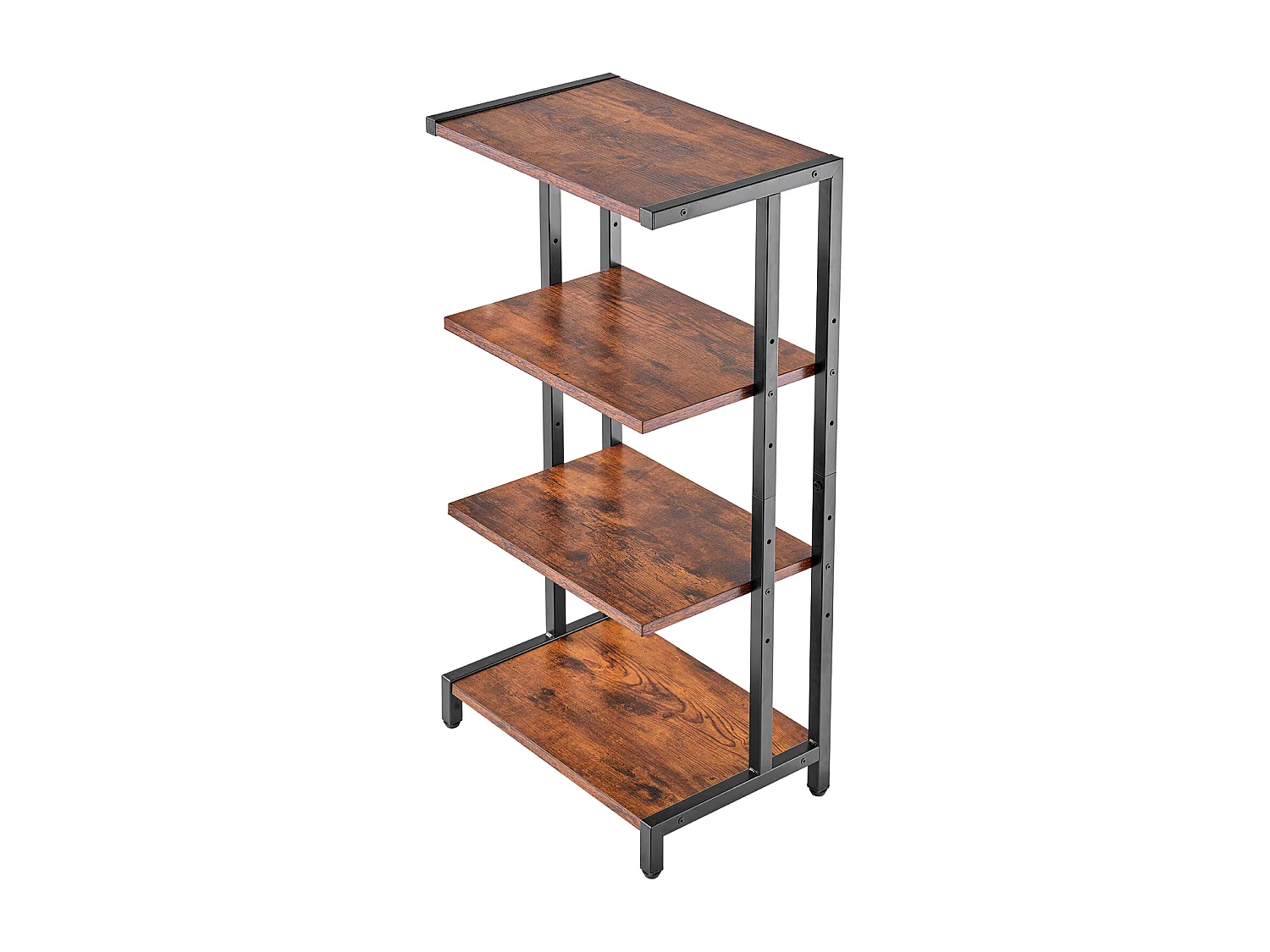 Meuble SucceBuy Support Multimédia AV à 4 Niveaux , Rangement Audio-Vidéo Réglable en Bois, Marron