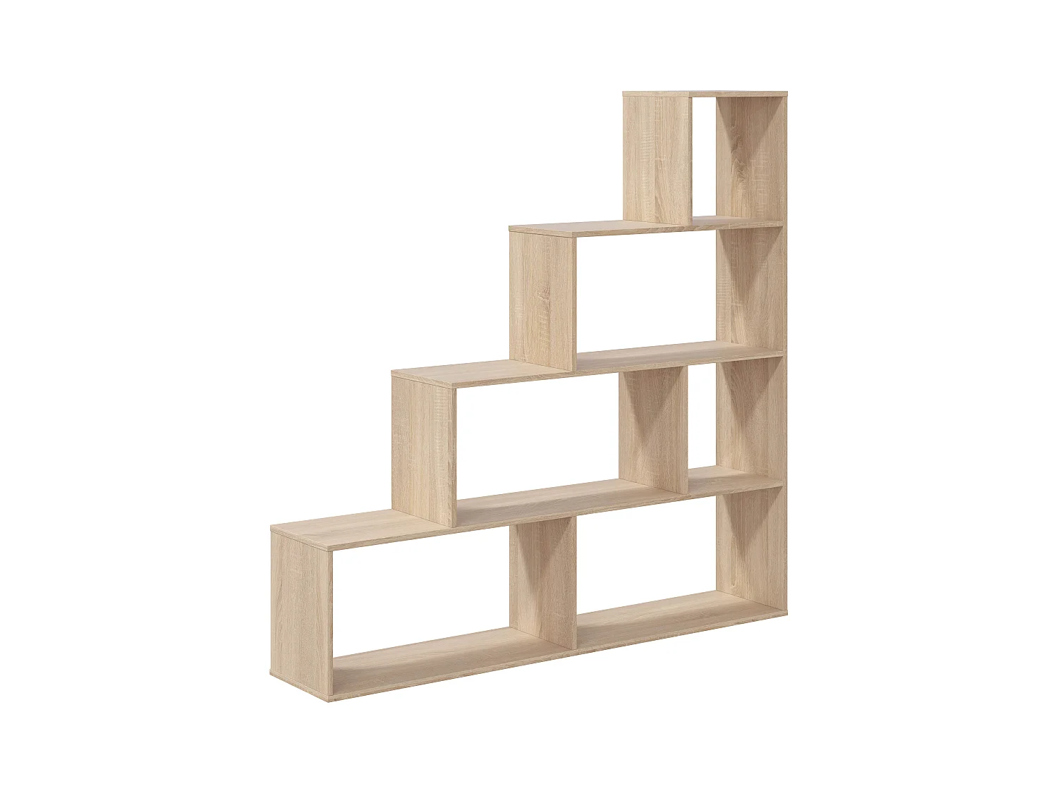 Libreria Scaffale Multiuso Con 6 Ripiani Per Soggiorno Salotto Camera Cameretta Design Moderno Modulabile Piedini Antigraffio 145x145x29 Cm  Rovere