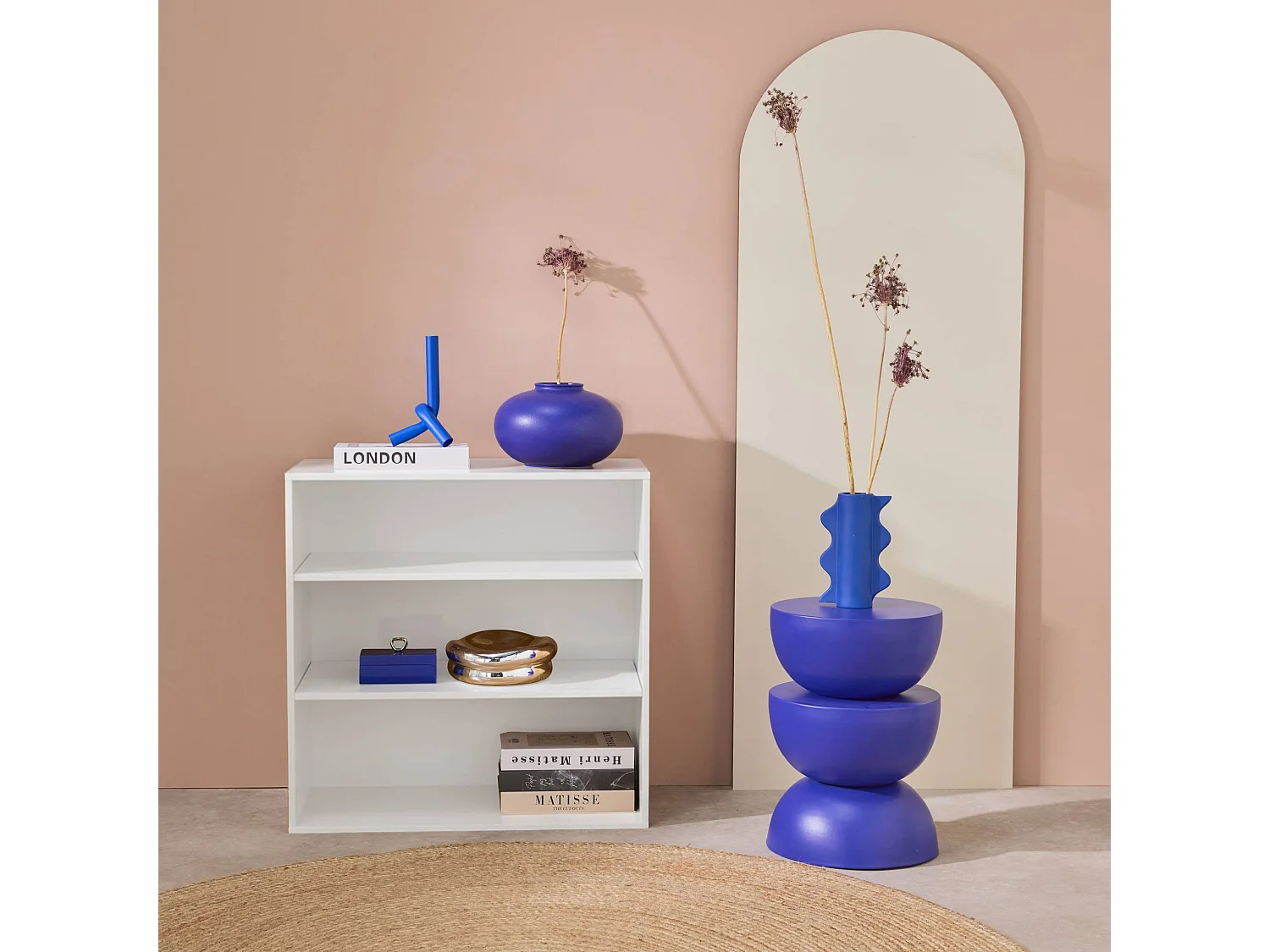 Estantería, biblioteca, módulo de almacenamiento, 3 estantes blanco