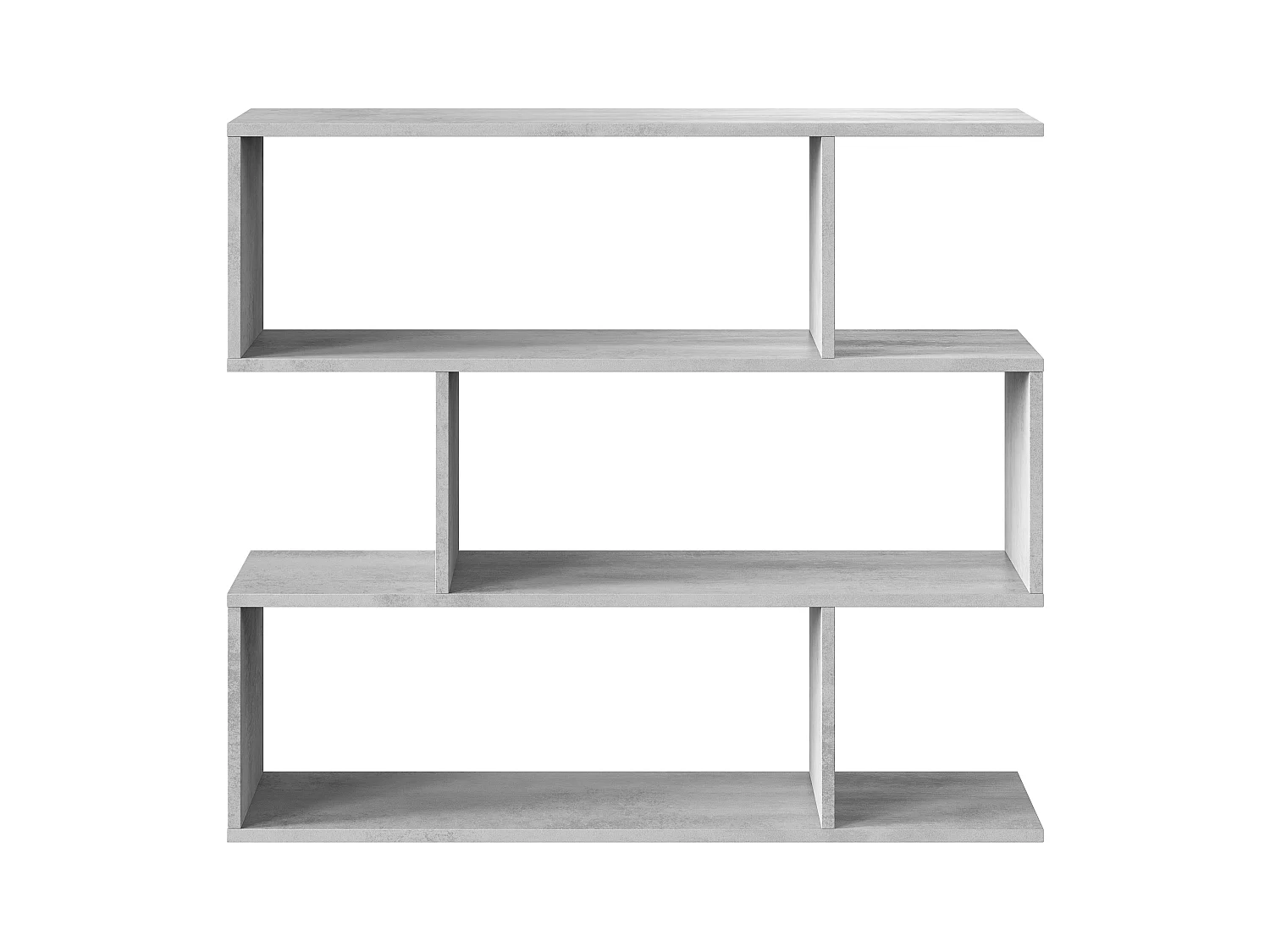Libreria Friburgo Design Scaffale Mensola Moderna Grigio Cemento Mobile per Libri con Ripiani per Soggiorno Salotto 110 x 97 x 25 cm (Colore Grigio Cemento)