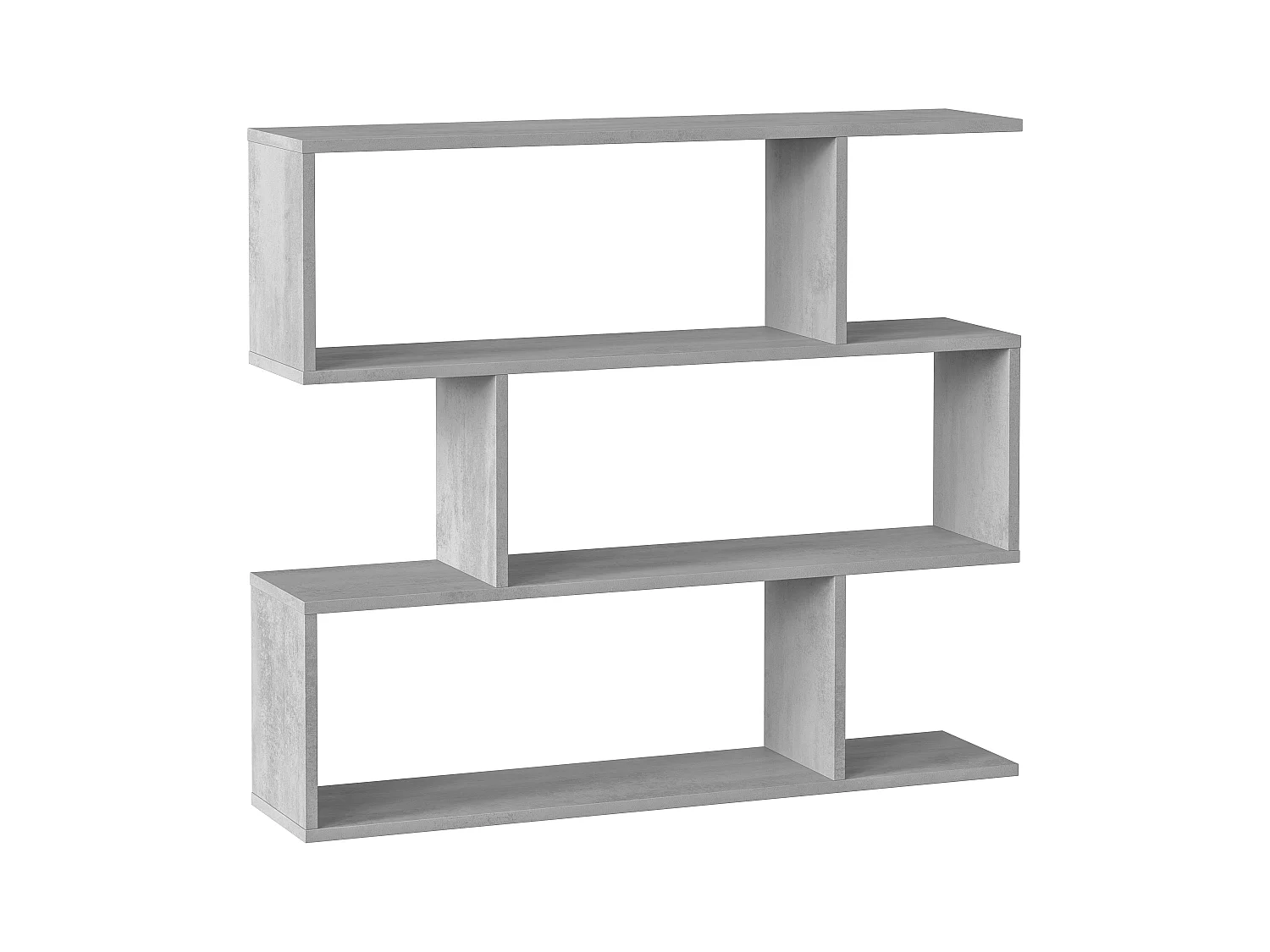 Libreria Friburgo Design Scaffale Mensola Moderna Grigio Cemento Mobile per Libri con Ripiani per Soggiorno Salotto 110 x 97 x 25 cm (Colore Grigio Cemento)