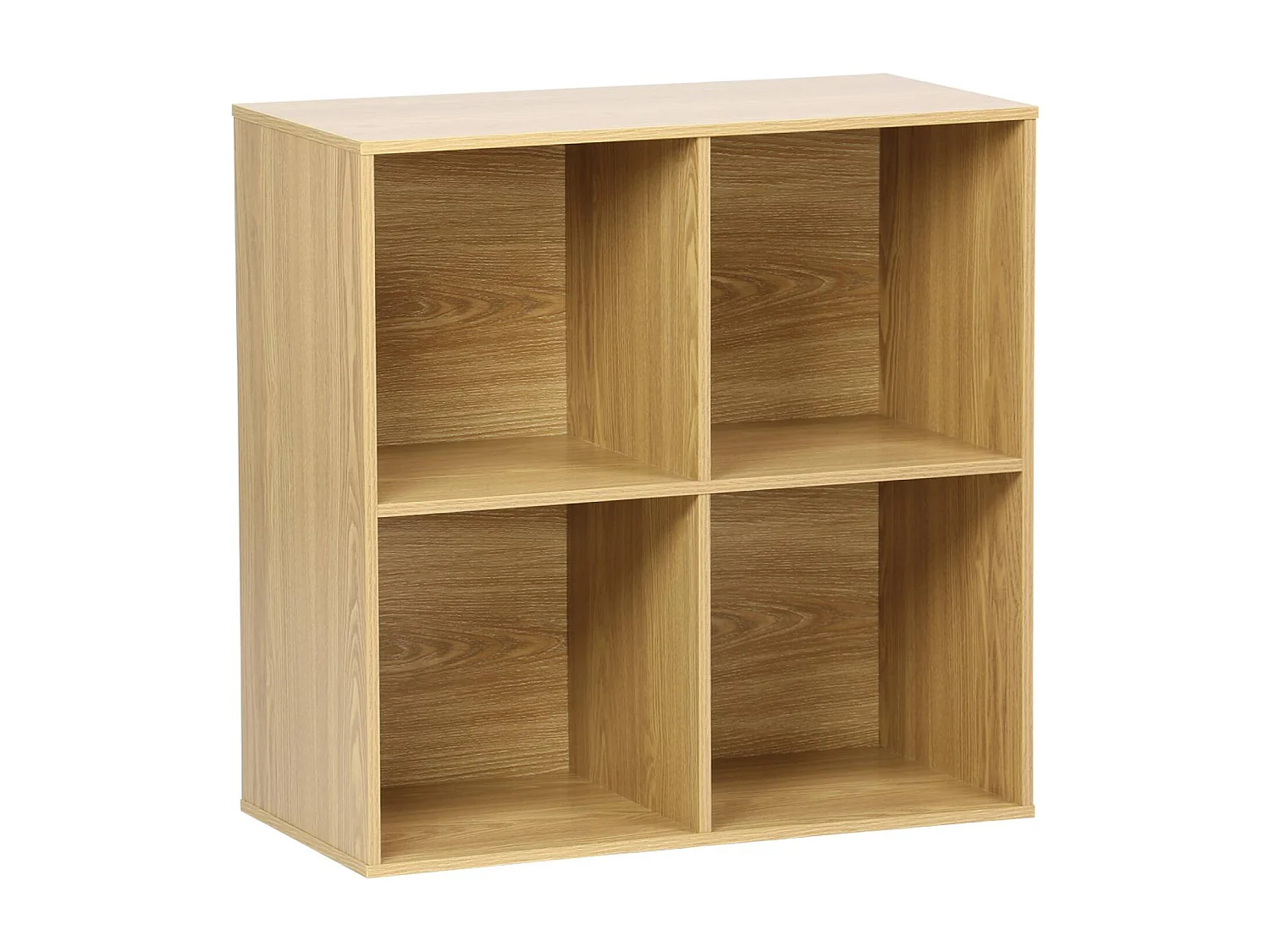 Etagère. bibliothèque. module de rangement décor bois chêne 4 compartiments L 70 x P 35 x H 70cm - Kompo