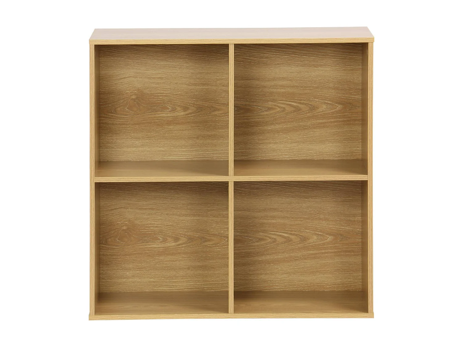 Etagère. bibliothèque. module de rangement décor bois chêne 4 compartiments L 70 x P 35 x H 70cm - Kompo