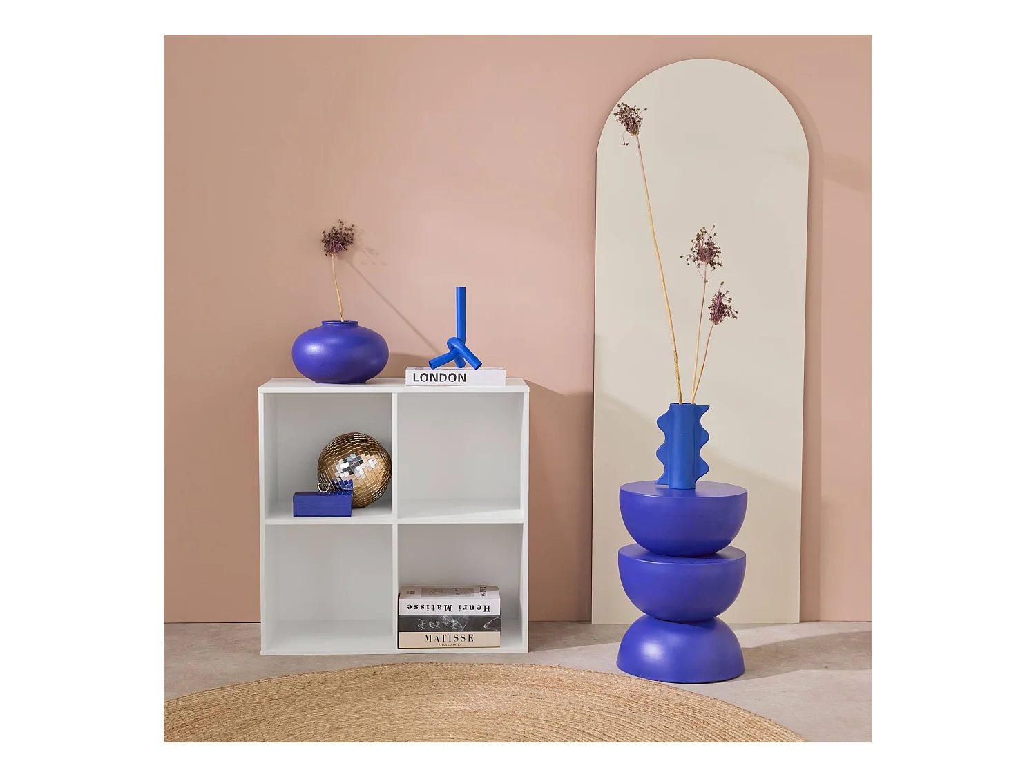 Scaffale, biblioteca, modulo di stoccaggio decorativo in legno 4