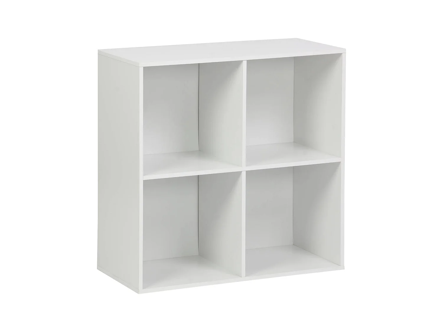 Etagère. bibliothèque. module de rangement décor bois blanc 4 compartiments L 70 x P 35 x H 70cm - Kompo