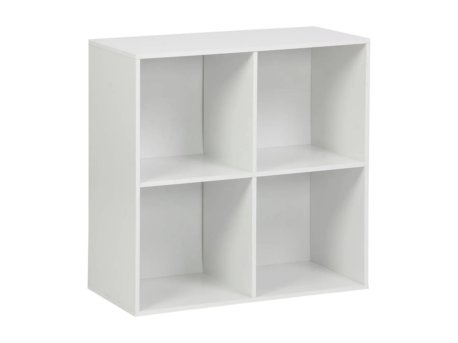 Etagère. bibliothèque. module de rangement décor bois blanc 4 compartiments L 70 x P 35 x H 70cm - Kompo