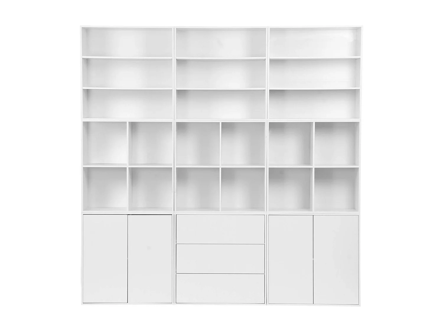 Etagère. bibliothèque. module de rangement décor bois blanc 4 compartiments L 70 x P 35 x H 70cm - Kompo