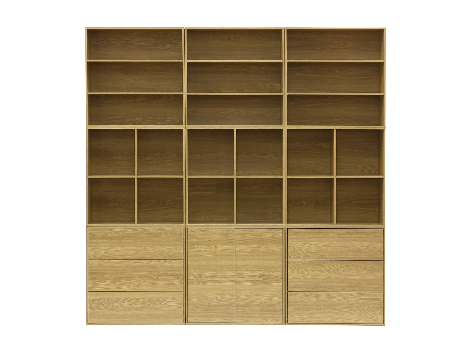Etagère. bibliothèque. module de rangement décor bois chêne 2 étagères L 70 x P 35 x H 70cm - Kompo