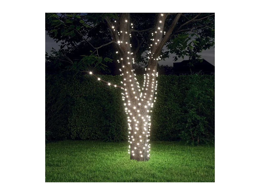 Lichtsnoeren 2 st met 2x200 LED's solar binnen/buiten koudwit