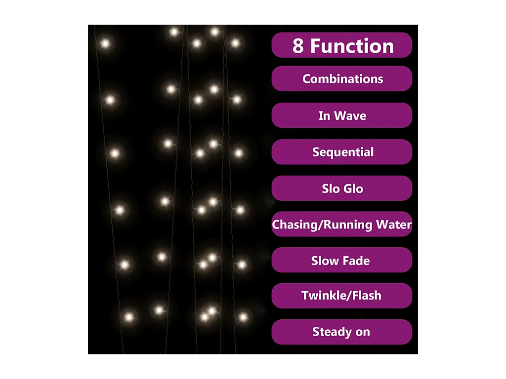 Lichtsnoeren 2 st met 2x200 LED's solar binnen/buiten koudwit