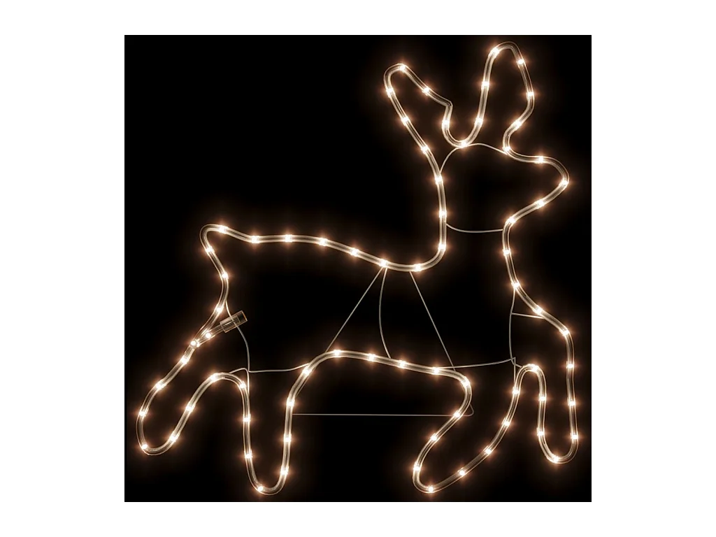 Kerstfiguur rendier met LED's 2 st 57x55x4,5 cm warmwit