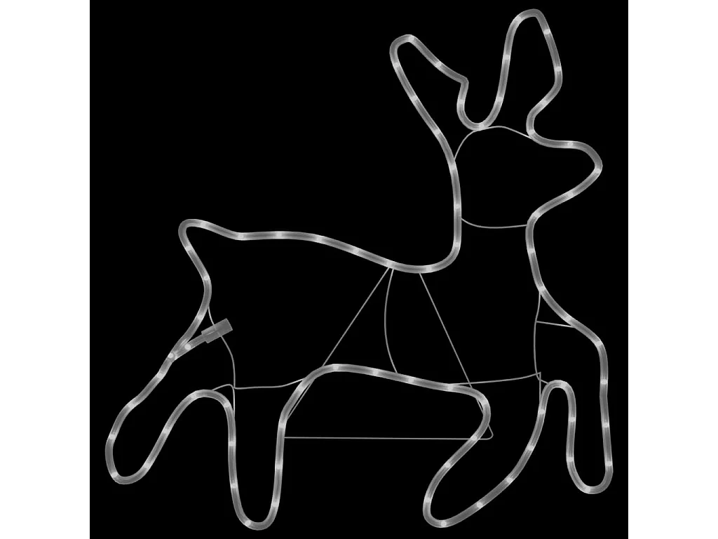 Figura de reno Navidad con LED 2 uds blanco cálido 57x55x4,5 cm