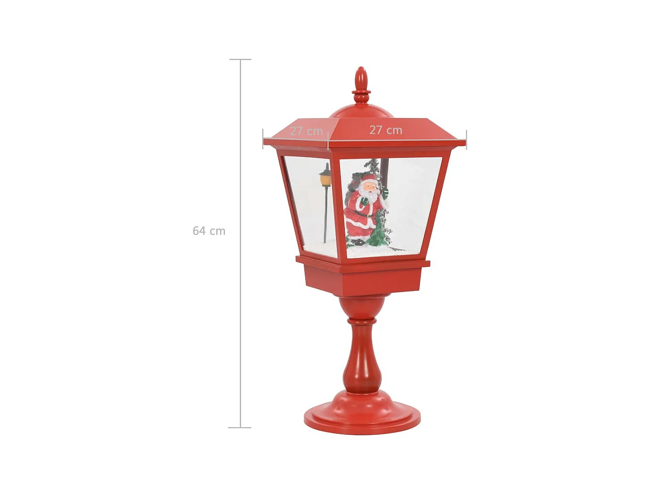 Farol de Navidad con base Papá Noel y LED 64 cm