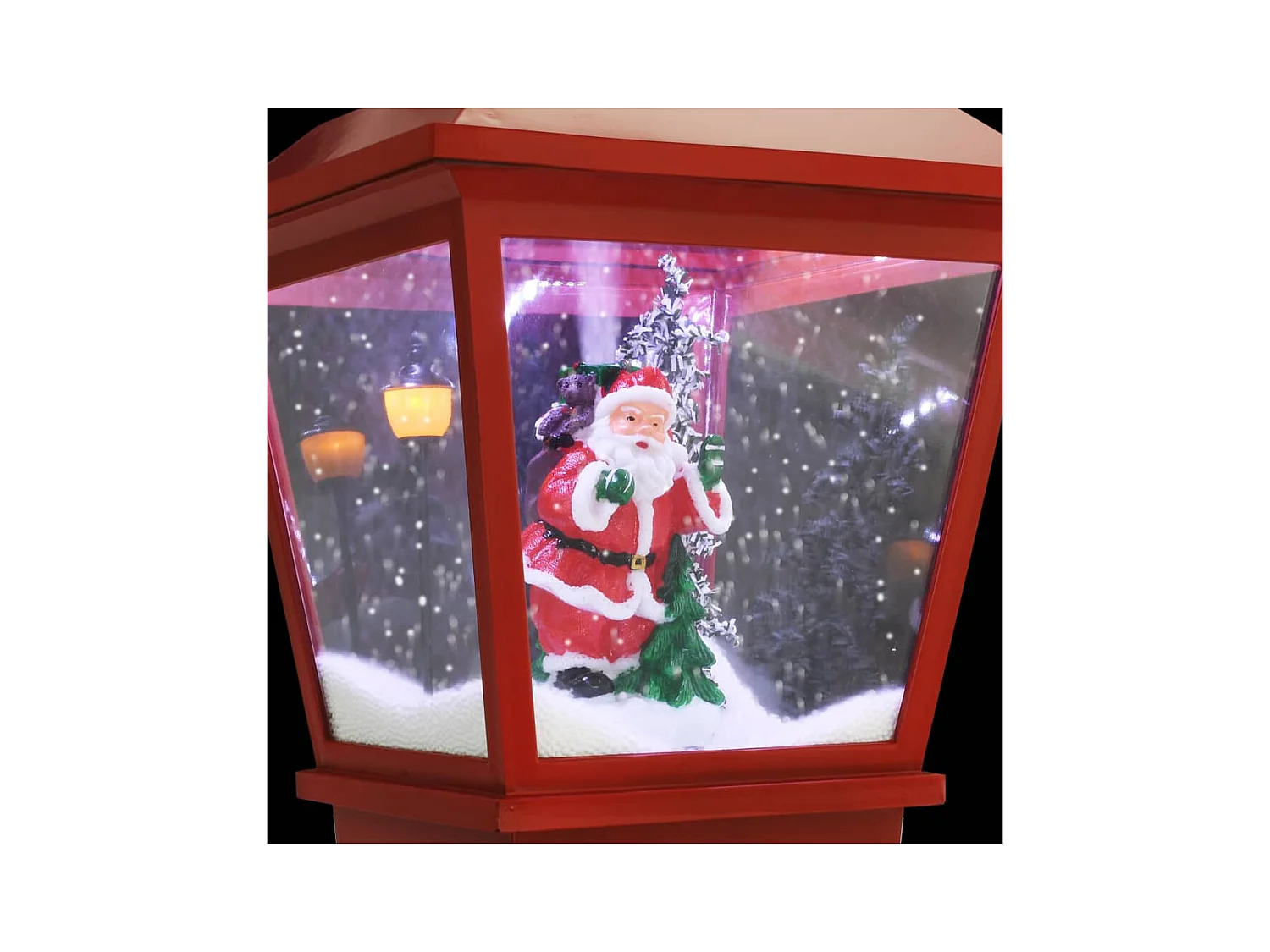 Farol de Navidad con base Papá Noel y LED 64 cm