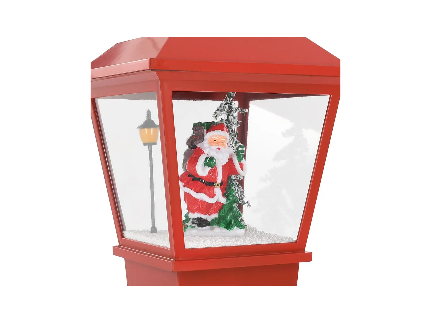 Farol de Navidad con base Papá Noel y LED 64 cm