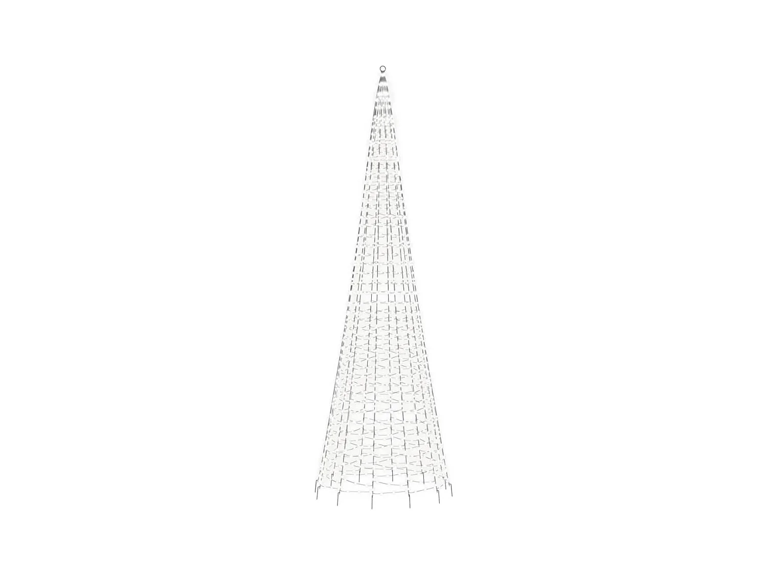 LED-kerstboom aan vlaggenmast 1534 LEDs koud wit 500 cm