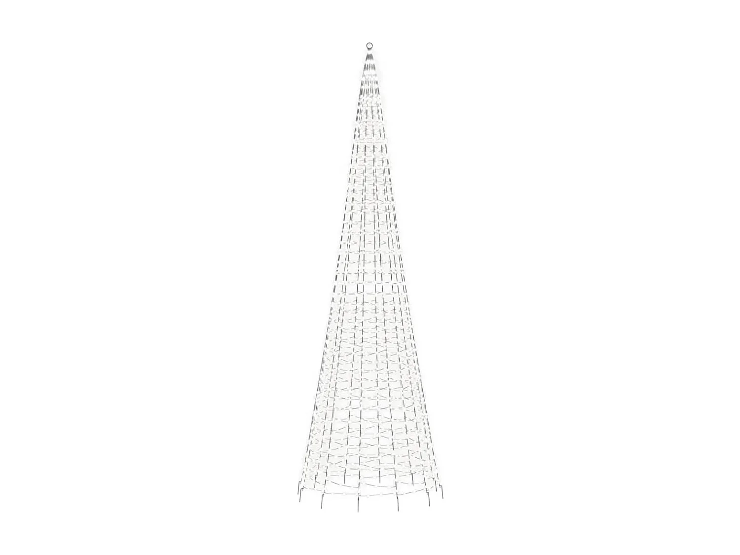 Sapin de Noël à LED sur mât de drapeau 1534 LED blanc 500 cm
