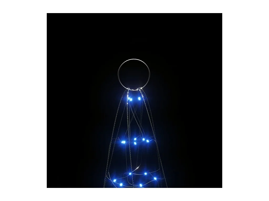 LED-kerstboom aan vlaggenmast 200 LED's 180 cm blauw