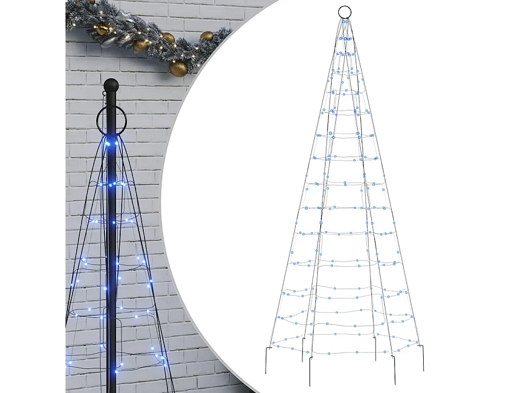 Sapin de Noël à LED 200 LED bleu 180 cm