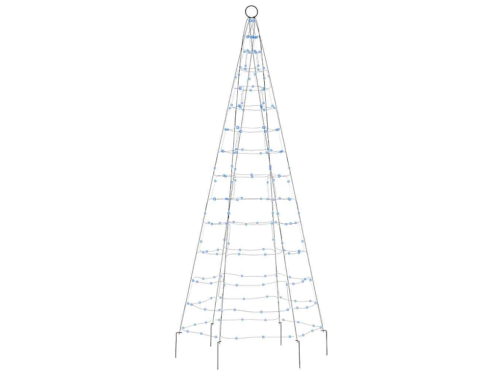 Sapin de Noël à LED 200 LED bleu 180 cm