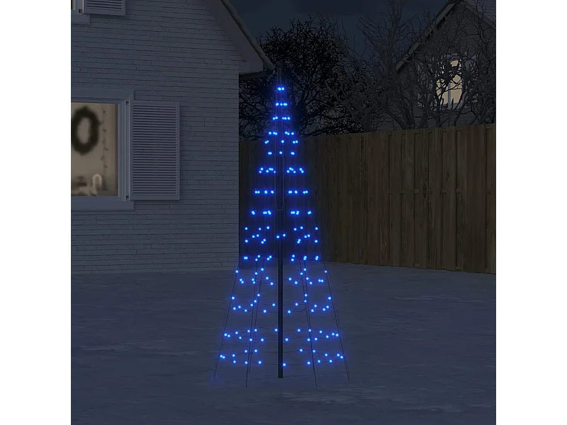 LED-Weihnachtsbaum für Fahnenmast 200 LEDs Blau 180 cm