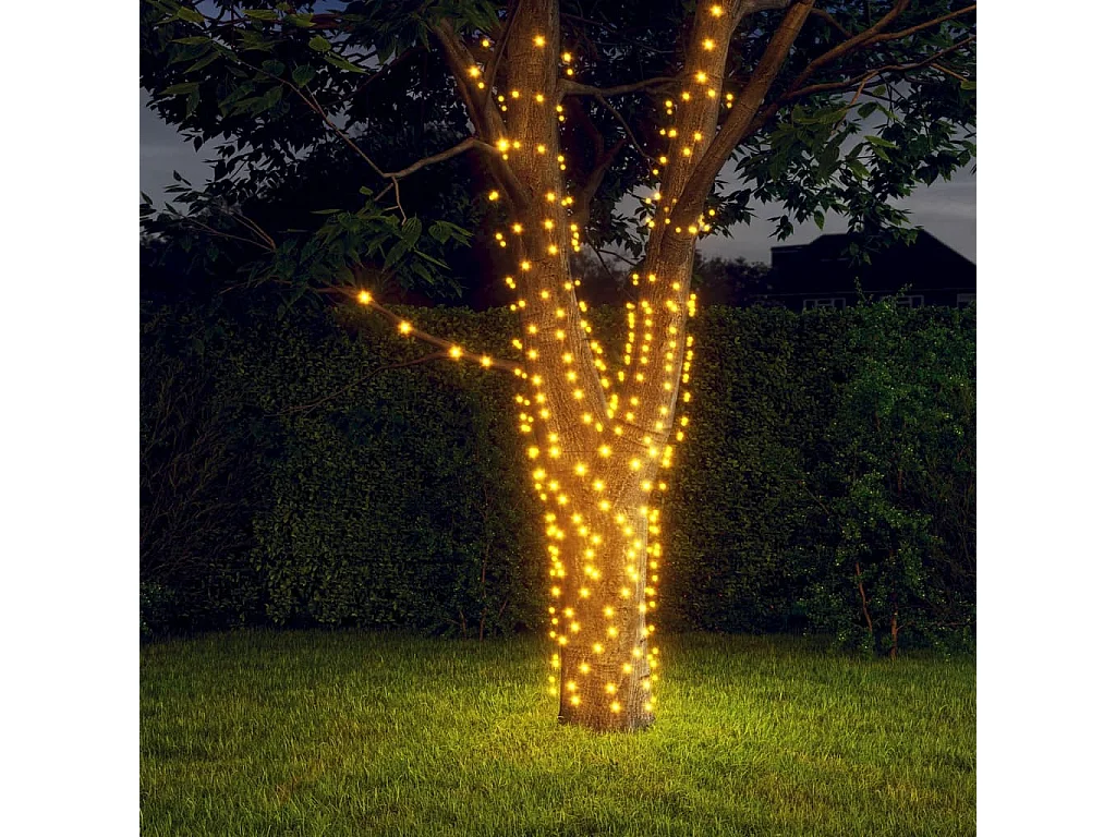 Lichtsnoeren 2 st met 2x200 LED's solar binnen/buiten warmwit