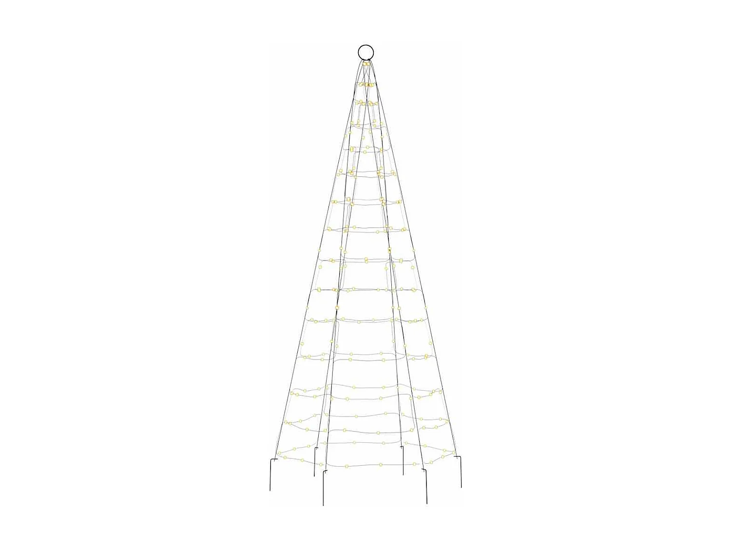 LED-kerstboom aan vlaggenmast 200 LED's warm wit 180 cm
