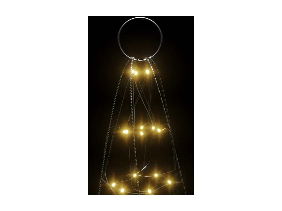 LED-kerstboom aan vlaggenmast 200 LED's warm wit 180 cm