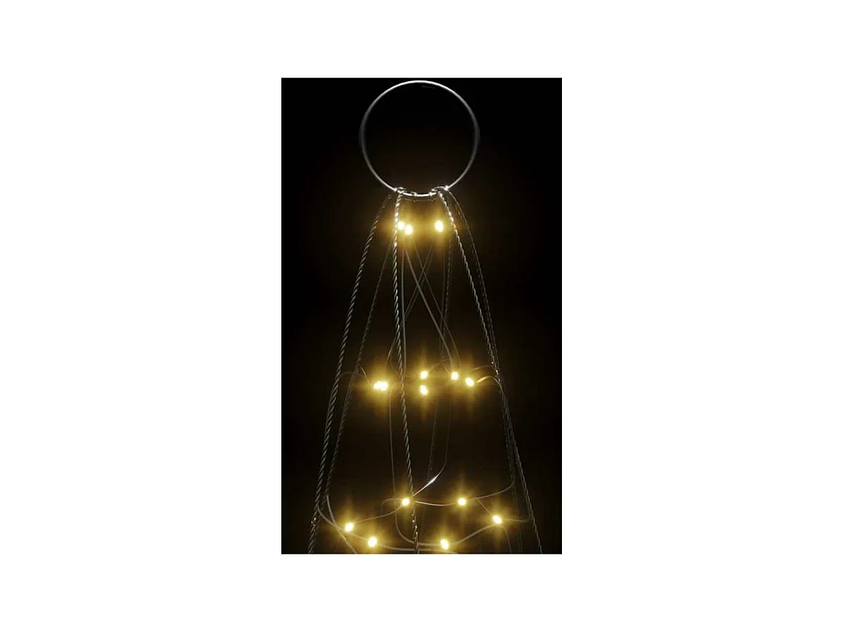 Sapin de Noël à LED sur mât de drapeau 200 LED blanc 180 cm