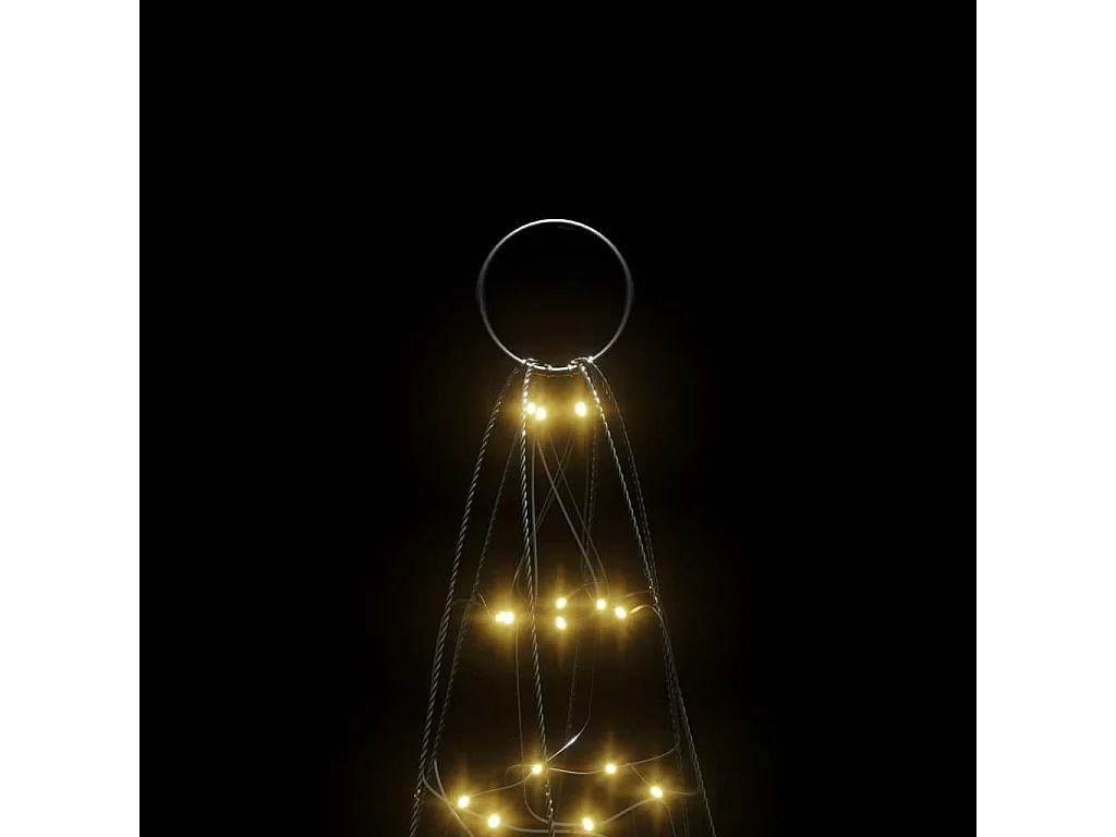 LED-kerstboom aan vlaggenmast 200 LED's warm wit 180 cm