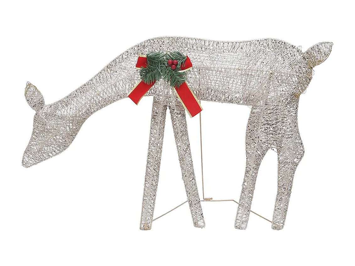 Famille de rennes de Noël 270x7x90 cm Doré Blanc chaud Maille