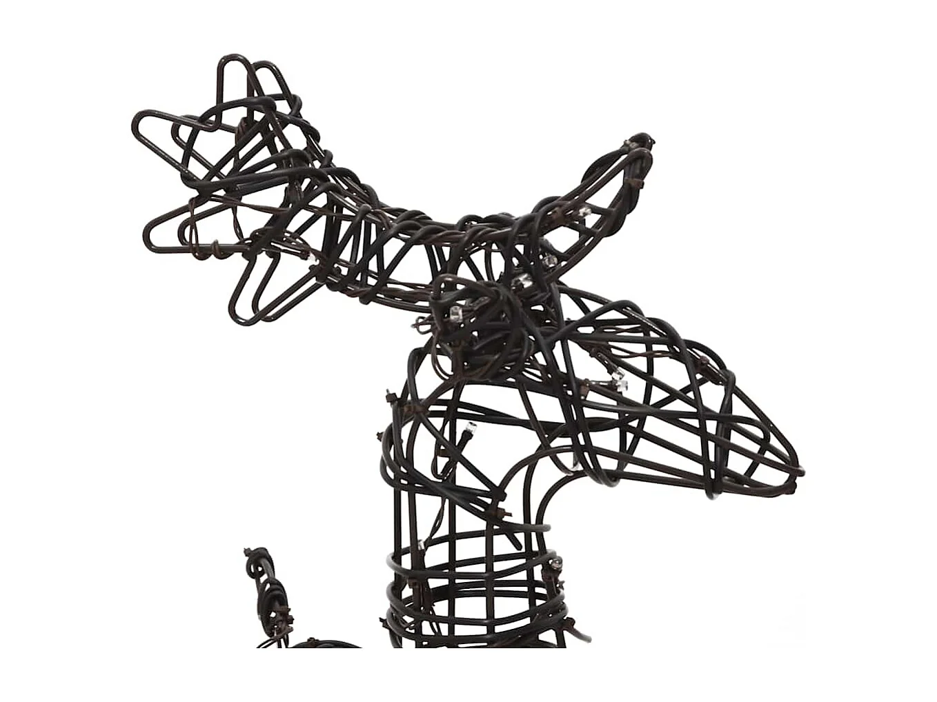 Decorações renas de Natal 2 pcs 80 luzes LED vime branco quente