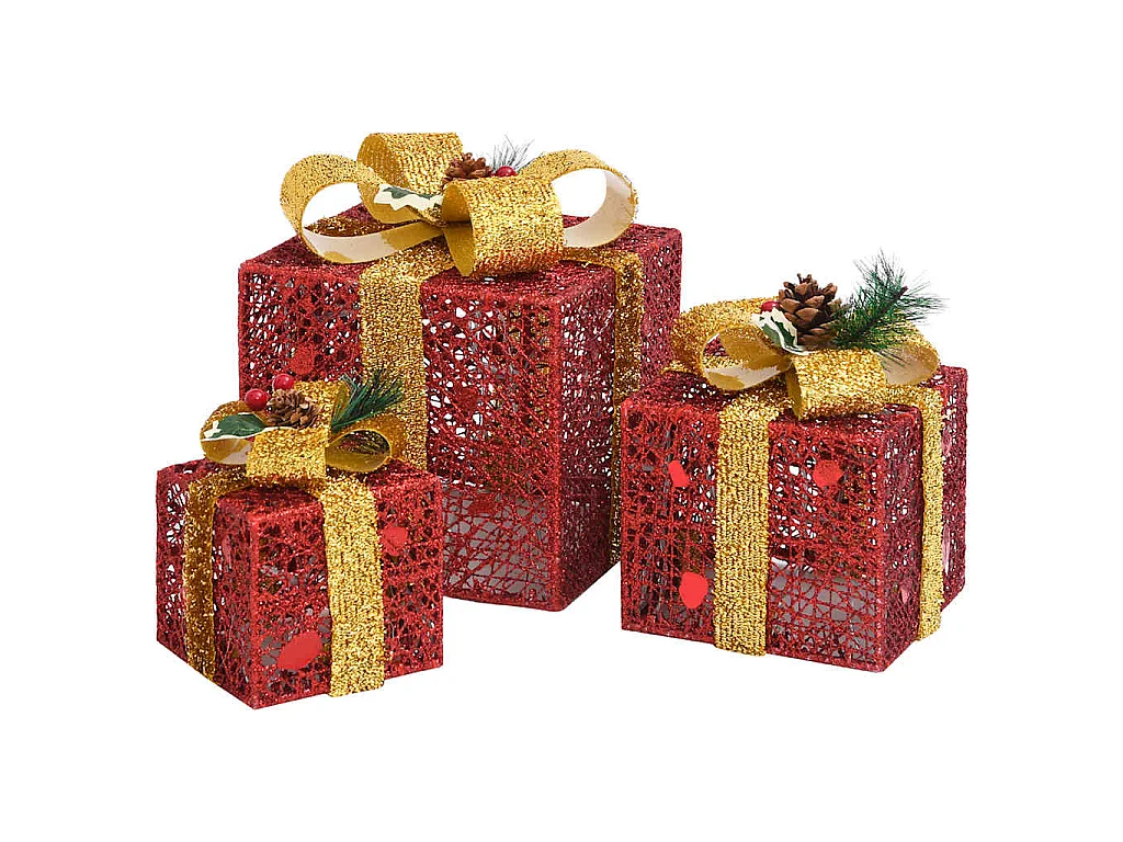 Boîtes-cadeaux de Noël décoratives 3 pcs Extérieur Intérieur
