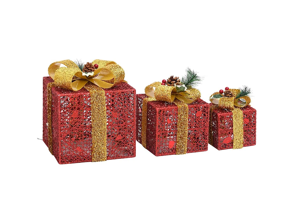 Boîtes-cadeaux de Noël décoratives 3 pcs Extérieur Intérieur