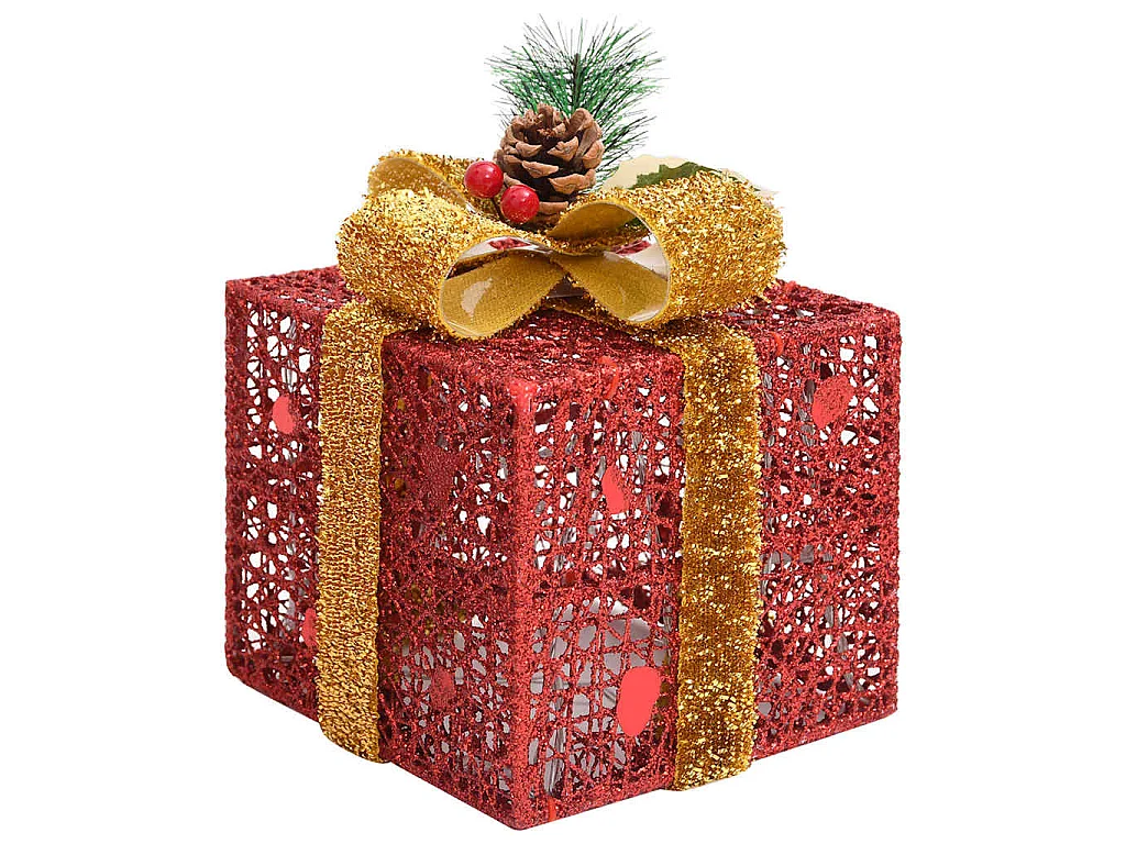 Boîtes-cadeaux de Noël décoratives 3 pcs Extérieur Intérieur
