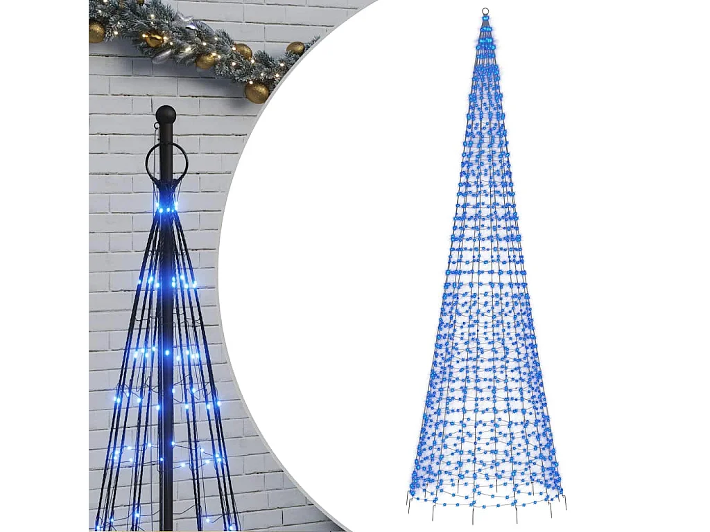 Sapin de Noël à LED 1534 LED bleu 500 cm