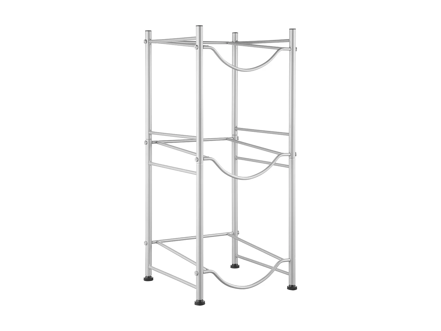 Porte-bouteilles d'Eau à 3 Niveaux SucceBuy, Support en Une Rangée pour 3 Bouteilles, Argent