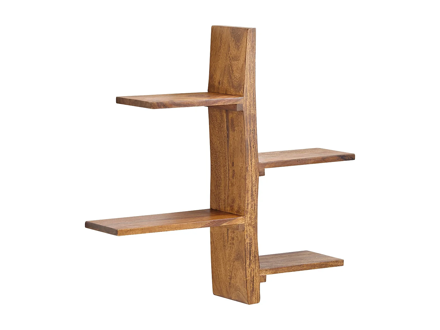 Estantería de Pared 58x60x15 cm Moderna Madera Maciza de Sheesham | Estante Colgante de Flotación