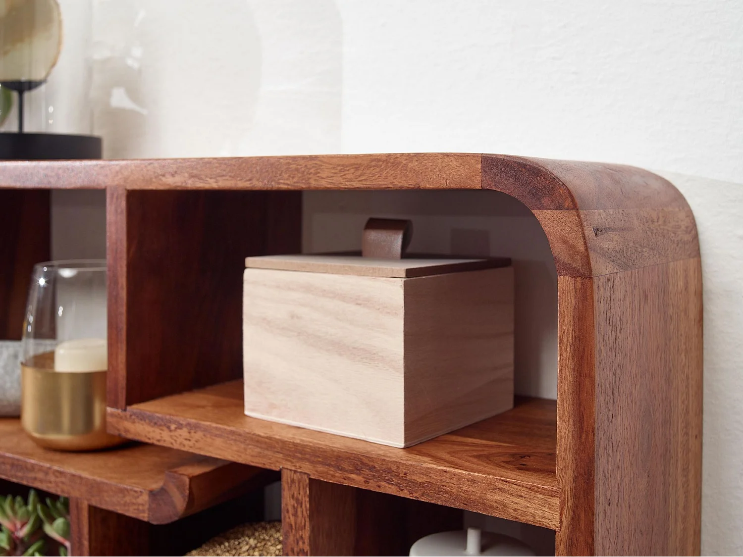 Estantería de pared 80x55x15 cm Moderna Madera Maciza de Sheesham | Estante Colgante de Flotación