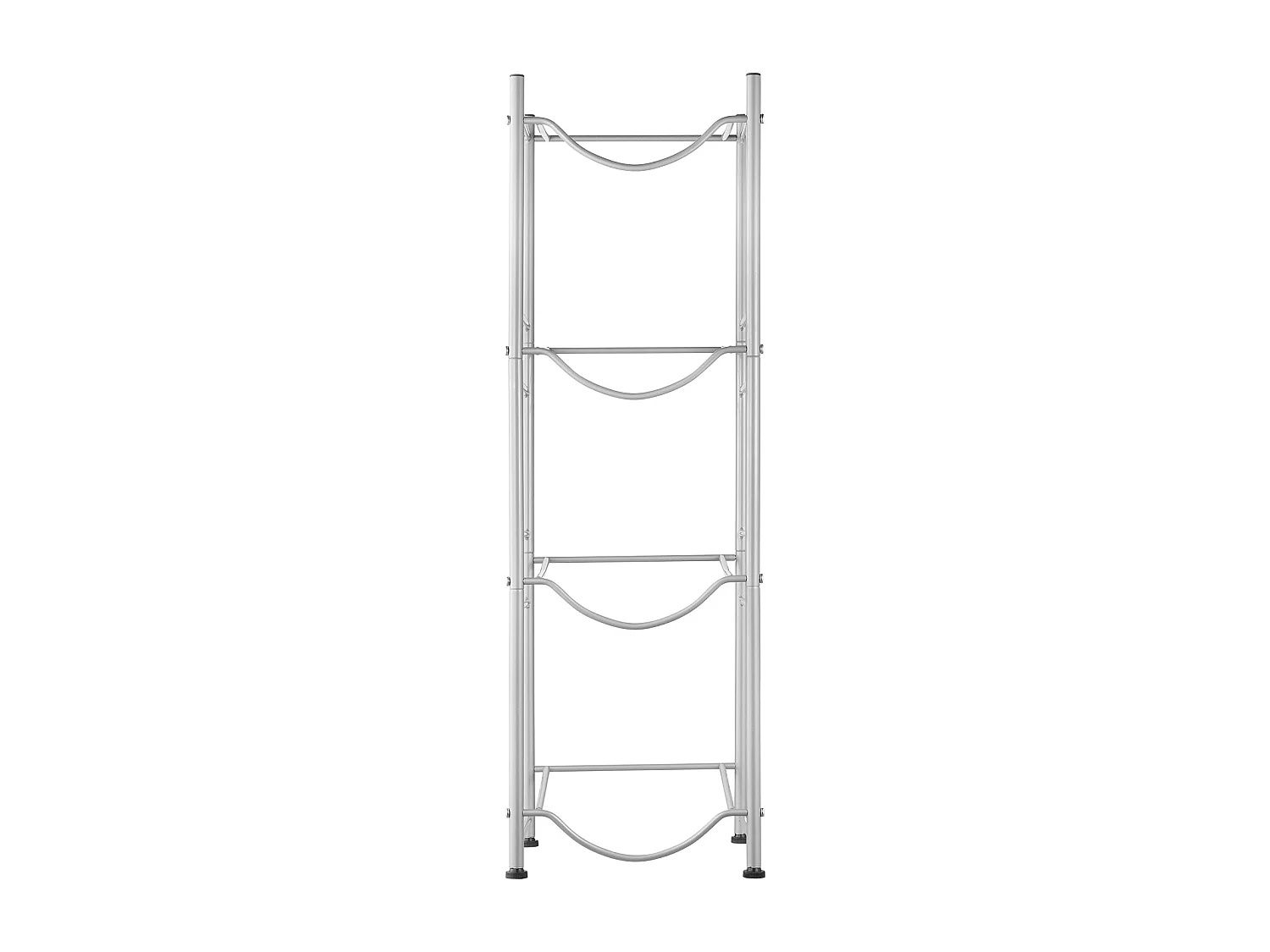 Waterfleshouder met 4 Niveaus SucceBuy, Enkele Rij voor 4 Flessen, Zilver