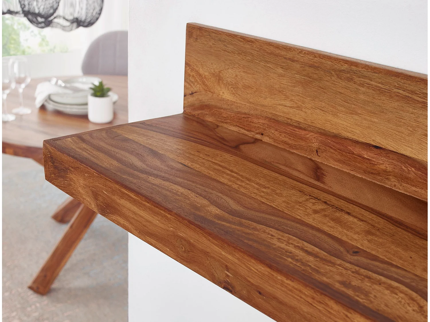 étagère murale MUMBAI étagère en bois de sheesham massif 140 cm étagère suspendue style campagnard