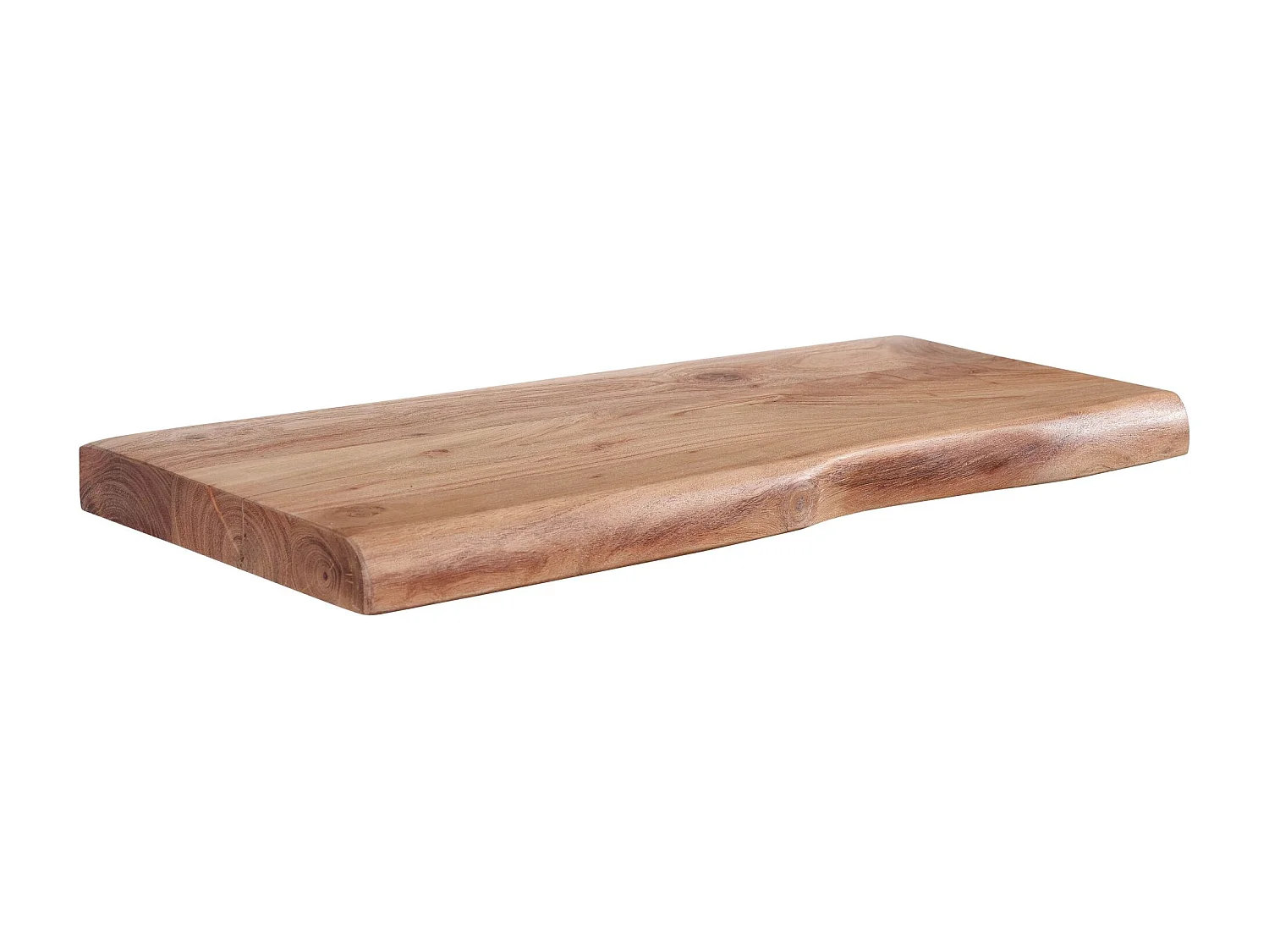 Wandregal mit Baumkante Akazie Massivholz 60 cm, Design Schweberegal Wandboard Massiv, Regal Holz